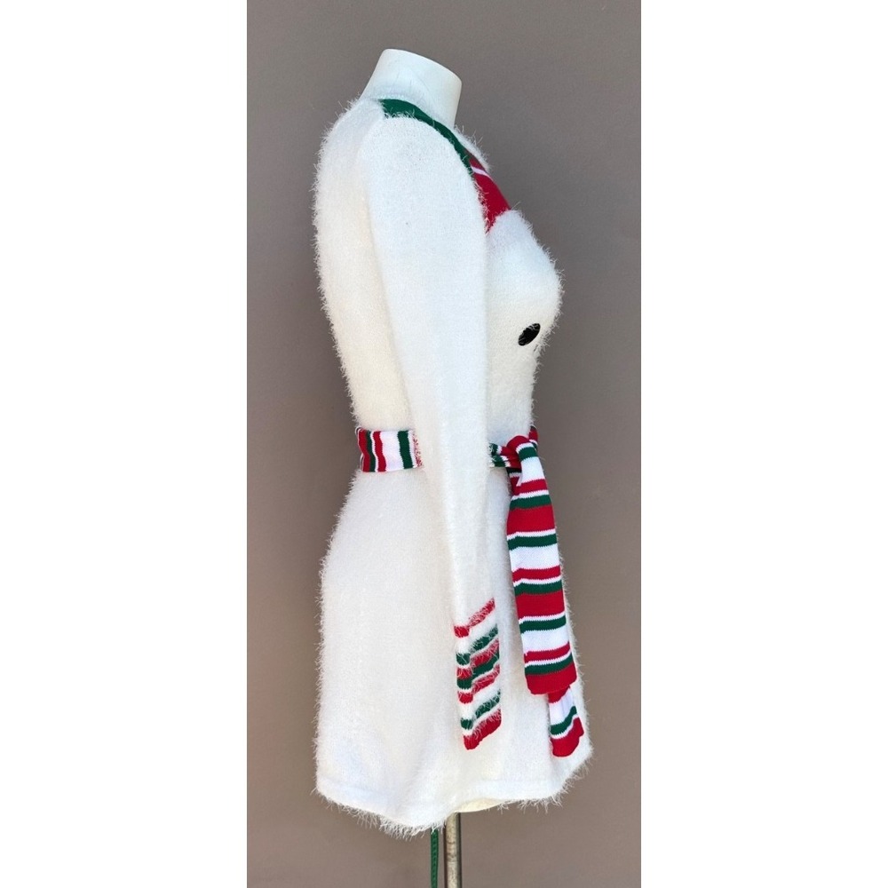 Women's Snowman Christmas Fuzzy Stretchy Sweater Dress Size XS Party Holiday NEW - Picture 4 of 13